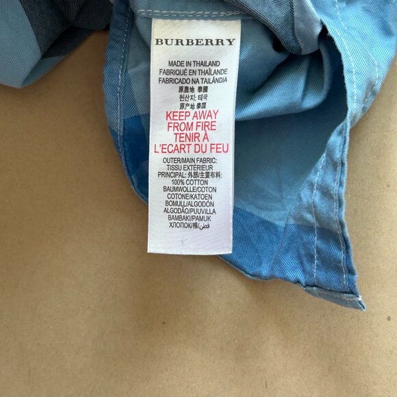 Burberry Kids Blue Camper Check Button Down | 10Y - Picture 6 of 8